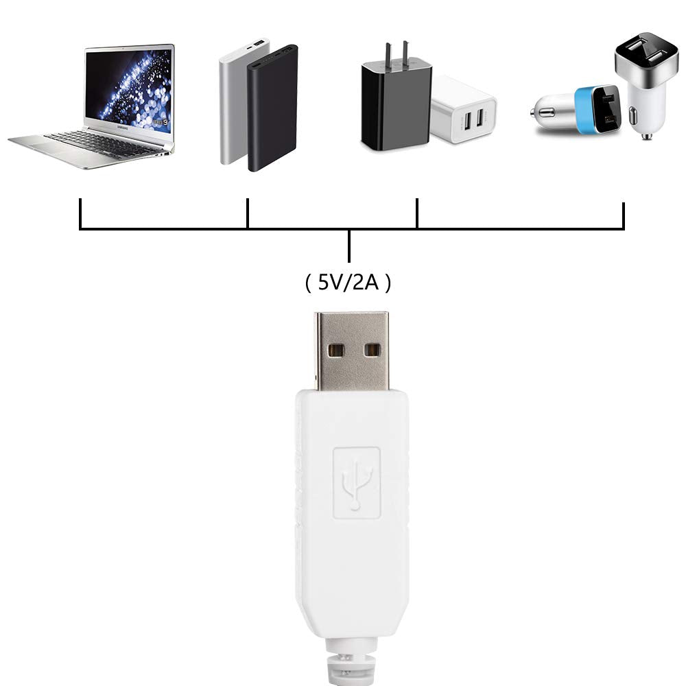 DC 5V to DC 12V USB Voltage Step Up Converter Cable,with Nylon Weave,for DC5.5mm*2.5mm,1.0M (5.5x2.5mm, White)