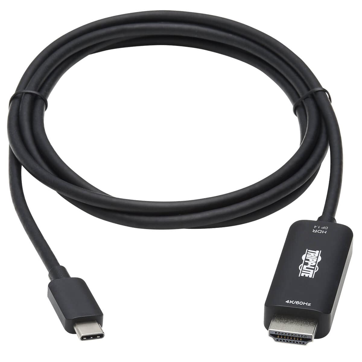 Tripp Lite USB-C to HDMI Adapter Cable, 4K 60 Hz USB C and Thunderbolt 3 to HDMI Cable Adapter, HDR, HDCP 2.2, DP 1.4 Alt Mode, Black, 3 ft