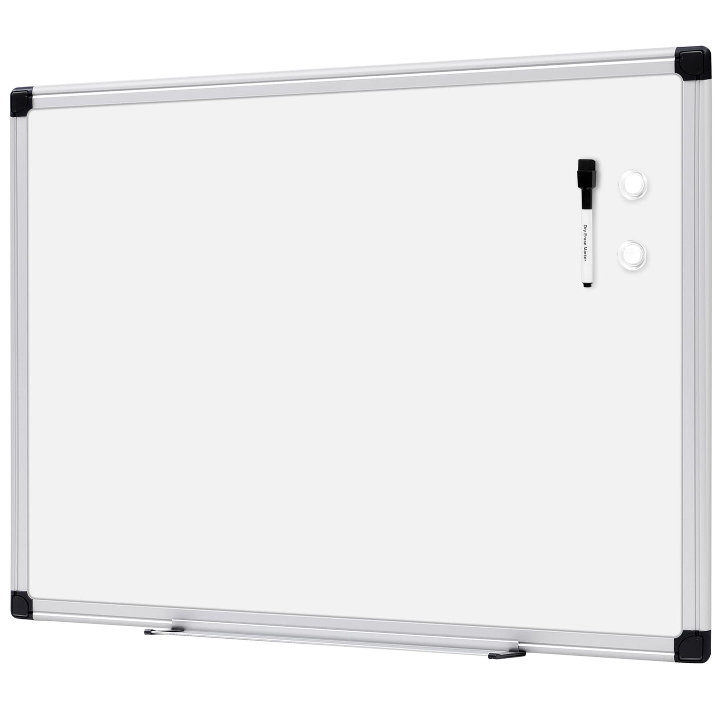 Amazon Basics Magnetic Dry Erase Whiteboard, 24" x 18", Aluminum Frame, Silver/White, Presentation Board for Writing Notes