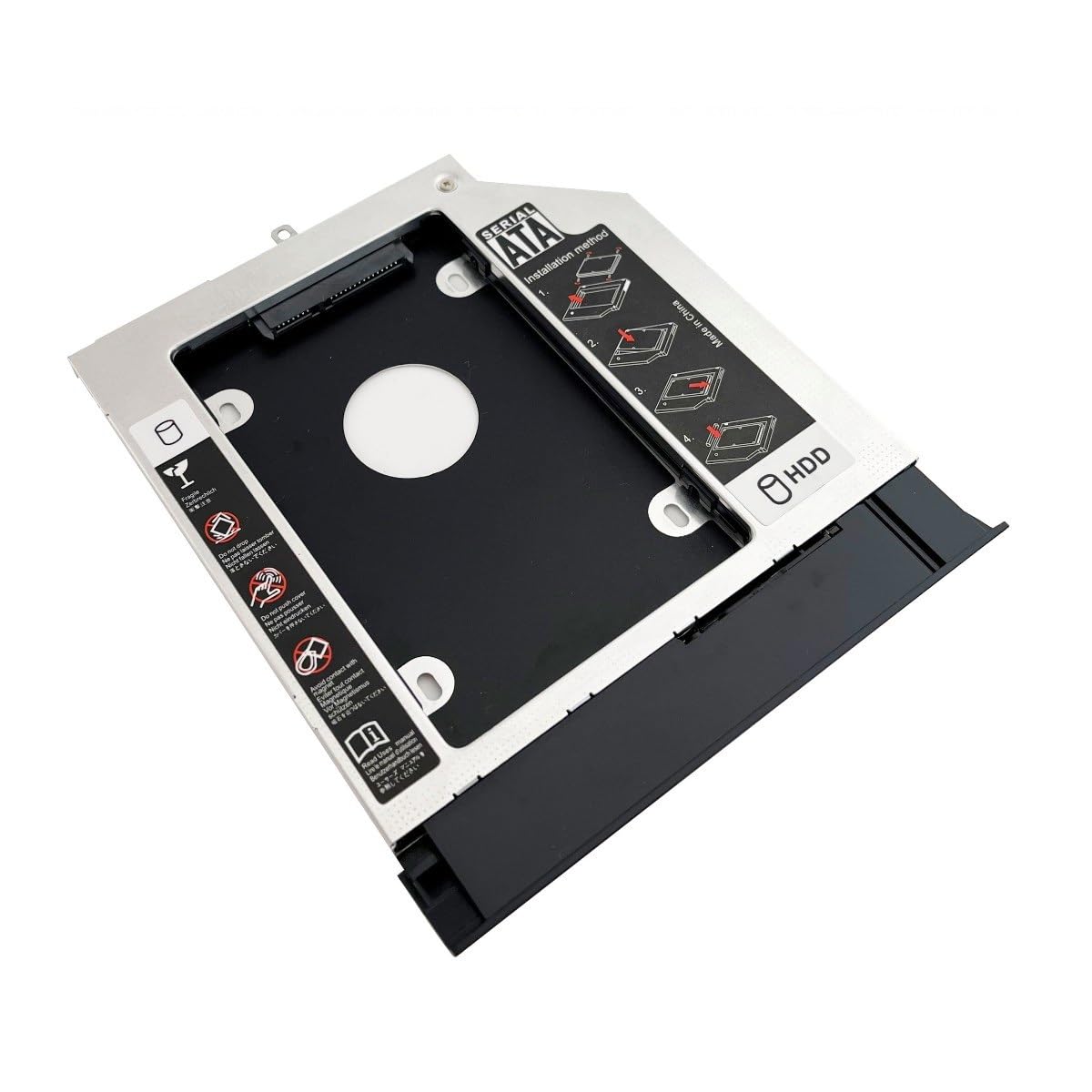 2nd HDD SSD Hard Drive Optical Caddy Frame Tray for Lenovo YangTian V110-15ISK V110-15IKB with Bezel Front Panel Faceplate Metal Bracket Holder