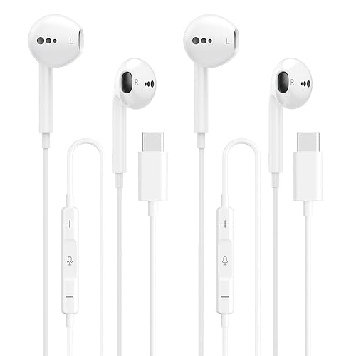 USB C Headphones for iPhone 17 16 15, Wired Earbuds USB C with Microphone & Volume Control, for Apple Headphones Wired, Earphones for iPhone…