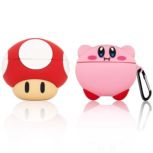 [2 Pack] TOLUOHU Case for Airpods Pro,3D Cute Cartoon Funny Anime Character for Girls Boys Kids Teens Women,Shockproof Soft Silicone Case