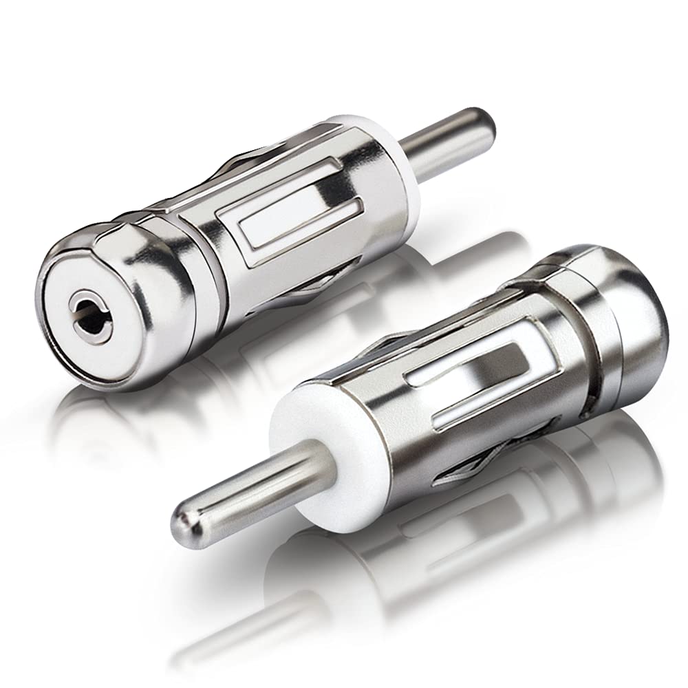 Bingfu Car Antenna Adapter Universal Car Stereo FM AM Radio Antenna Adapter Connector ISO to DIN Plug Connector (2-Pack) for Vehicle Audio Radio Head