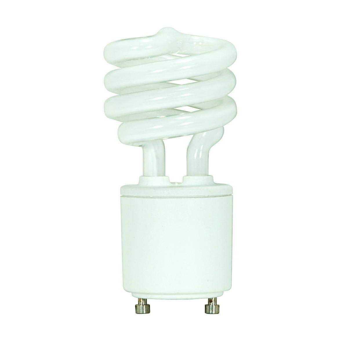Satco S8208 13 Watt (60 Watt) 880 Lumens Mini Spiral CFL Bright White 4100K GU24 Base Light Bulb