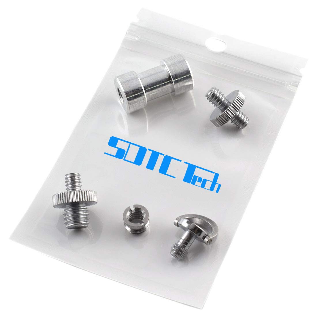 Camera Screw Kit, SDTC Tech 22 pcs D-Ring Quick Release Plate Mount Screw 1/4"-20 and 3/8"-16 Thread Tripod Screw Adapter Converter for DSLR