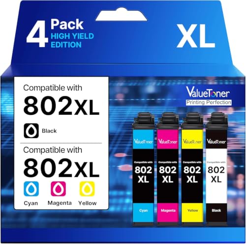 Remanufactured for Epson 802XL Ink Cartridges Combo Pack for Epson 802 Ink