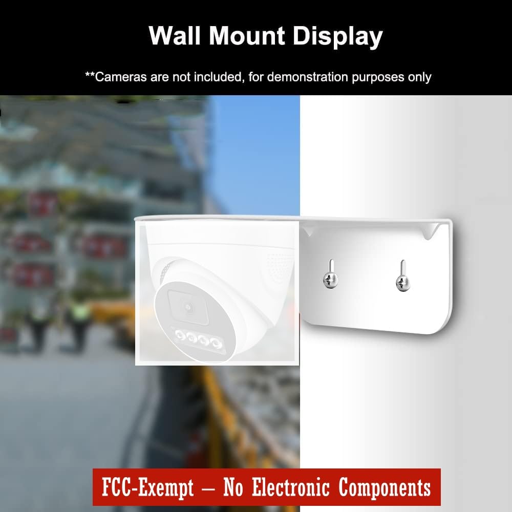 SamIdea 4-Pack L-Shaped Steel Security Dome Camera Mount Bracket - Universal Fit for Hikvision & More, Waterproof, White - Ideal for CCTV, Baby