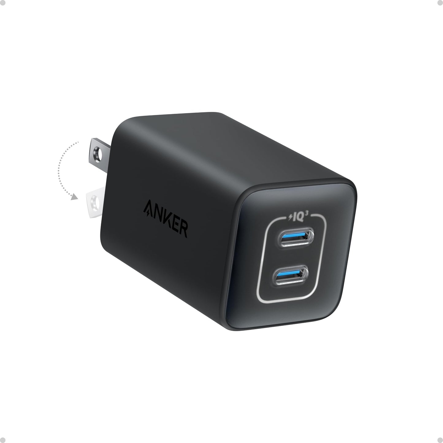 Anker Nano Phone Charger,47W Max 2-Port GaN Fast Charger USB C
