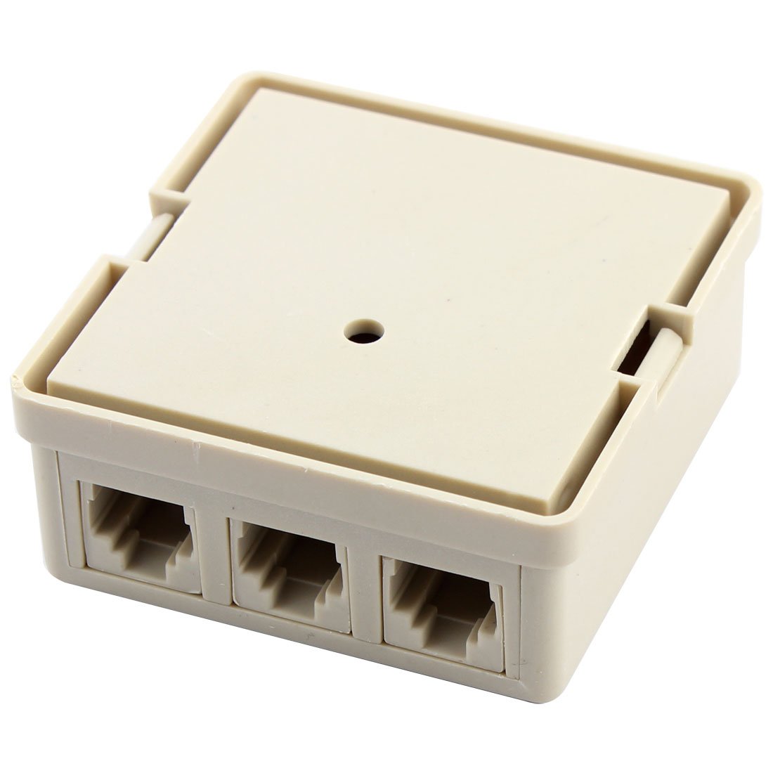 uxcell Phone Jack Surface Mount 3 Port Telephone Jack Box, 6P4C 1 to 3 RJ11 Female Socket Telephone Wall Plate Coupler Connector with Double Adhesive
