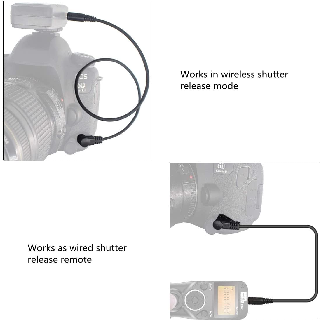 GFSHOP 3.5mm Off Camera Shutter Connecting Cable Cord 3.5mm-DC2 Camera Connecting Plug for Nikon Cameras with Pixel Shutter Remote Control