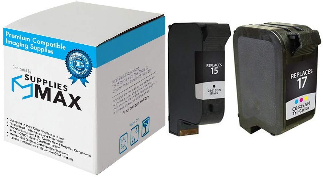 SuppliesMAX Remanufactured Replacement for HP Deskjet 825C/825cvr/840C/841C/842C/843C/845C/845cvr Inkjet Combo Pack (Black/Color) (NO.15/NO.17)