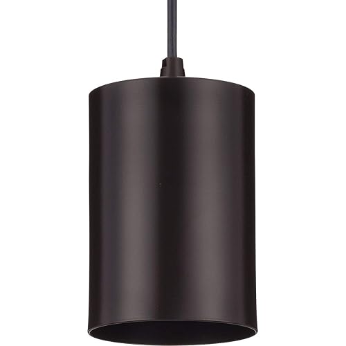 Progress Lighting Cylinder Collection 5-Inch 1-Light Antique Bronze Modern Outdoor Hanging Pendant Light, 9.80x5.00x5.00