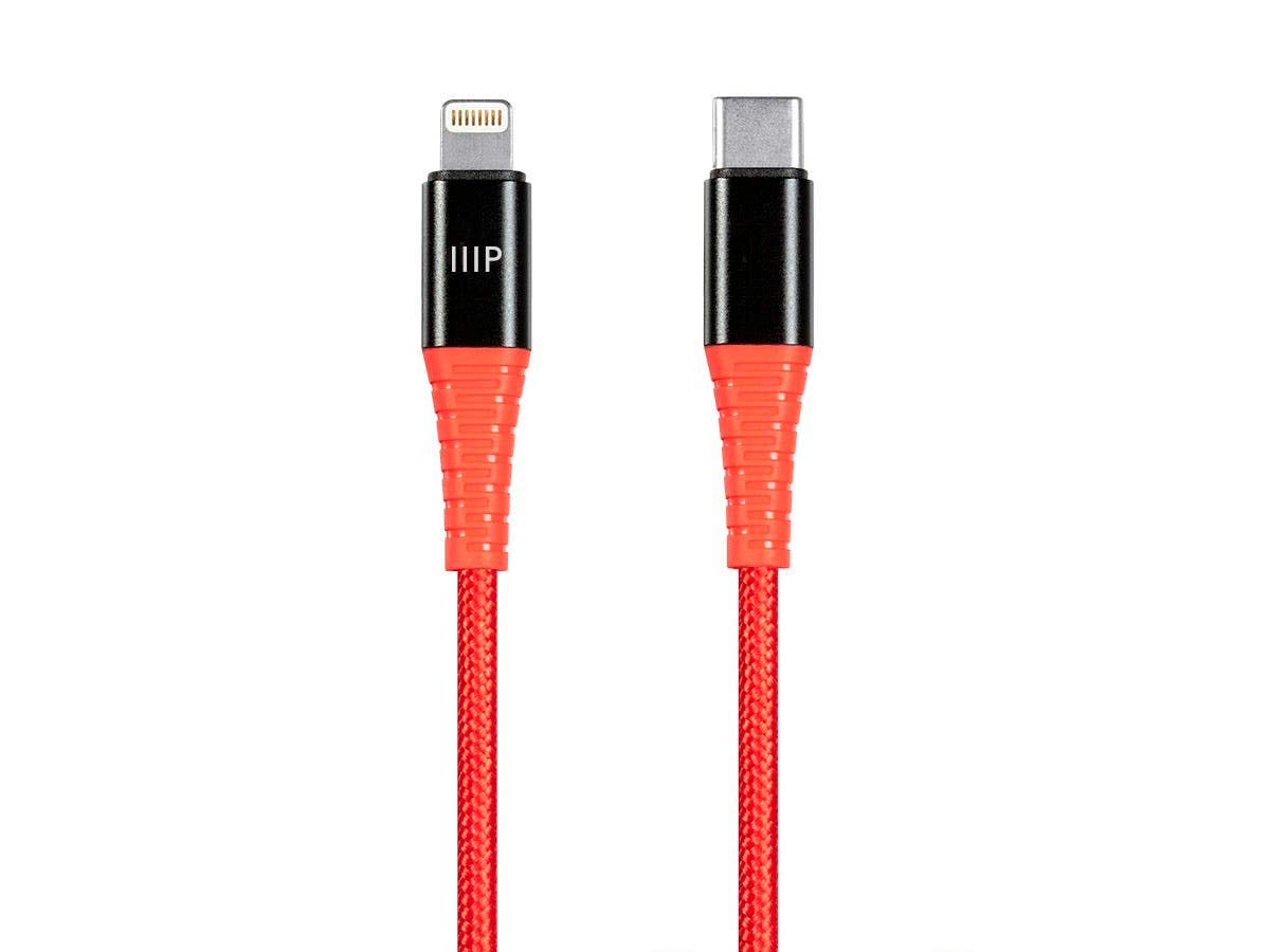 Monoprice Durable Apple MFi Certified USB?C to Lightning Cable - Fast Charging, Flexible, Kevlar-Reinforced Nylon-Braided Jacket, iPhone 13, Pro, Pro…