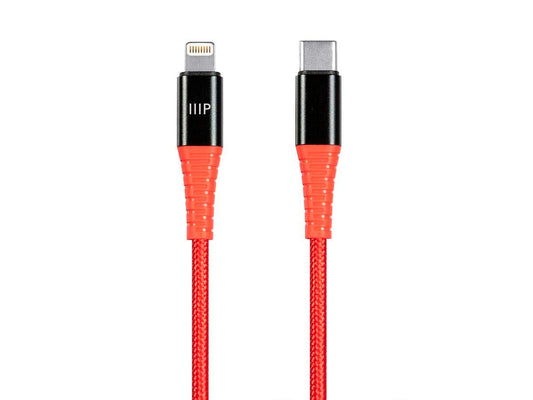 Monoprice Durable Apple MFi Certified USB?C to Lightning Cable - Fast Charging, Flexible, Kevlar-Reinforced Nylon-Braided Jacket, iPhone 13, Pro, Pro…
