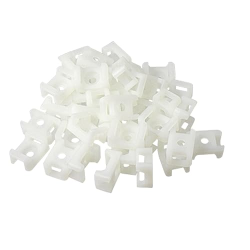 uxcell Cable Tie Mount Wire Buddle Saddle Holder, 4.5mm, 100Pcs, White