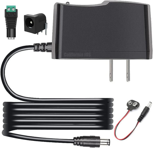 9V 1A AC DC 100V-240V Power Supply Adapter Cord for Arduino UNO R3 MEGA, US Plug - Center Positive 5.5x2.1~2.5mm