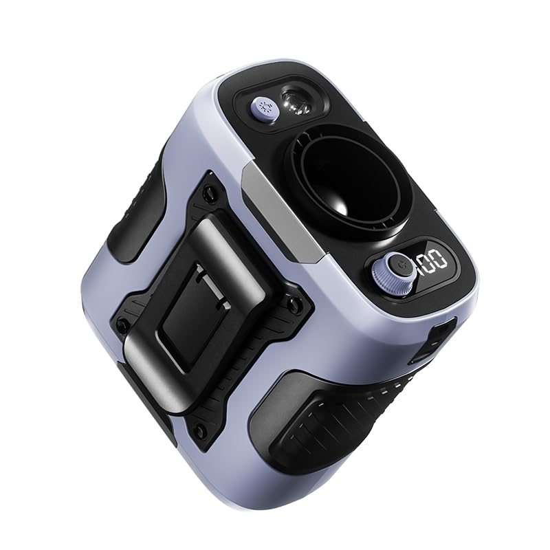 bamOYObu Portable Waist Clip Fan, Wearable Belt Personal Fan with 100 Levels Speeds, 13500 RPM Strong Airflow, AI energy-saving battery 6-24H Cooling