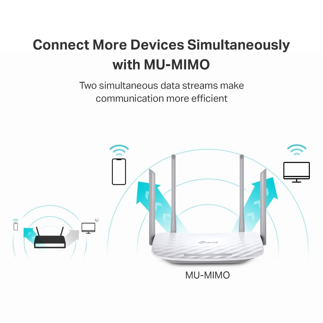 TP-Link AC1200 WiFi Router (Archer A54) - Dual Band Wireless Internet Router, 4 x 10/100 Mbps Fast Ethernet Ports, EasyMesh Compatible, Support Guest