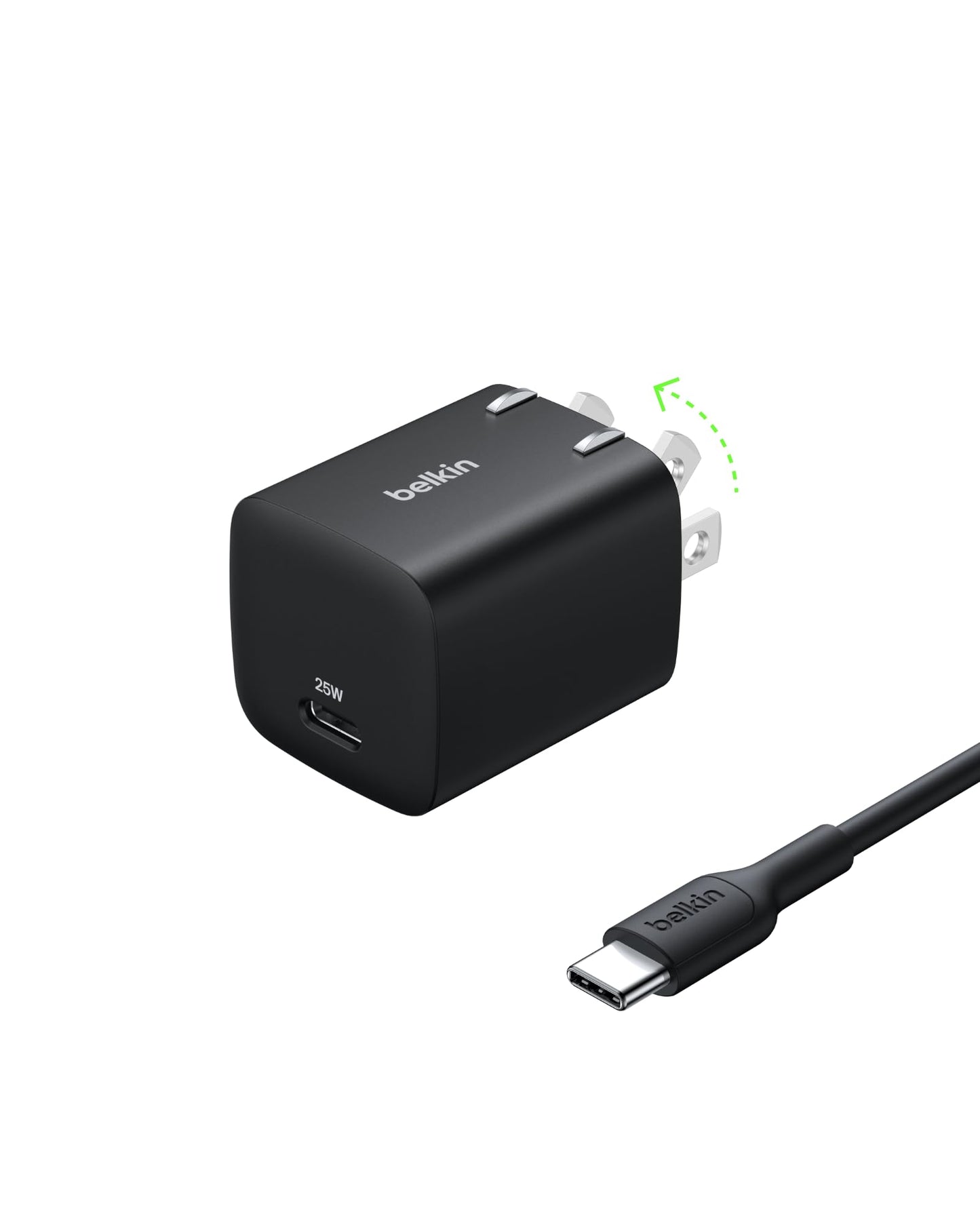 Belkin USB C Charger Block 25W - USB C Cable Included - PD3.0 PPS Fast Charging for Samsung Galaxy S26, Apple iPhone 17,Air, Pro, Pro Max, AirPods