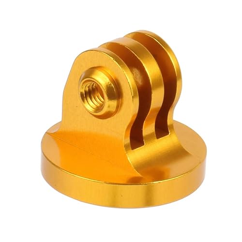 NovelGoal CNC Aluminium Small Tripod Mount Adapter with Thread Screw for HD Hero 13 9 8 7 6 5 4 Session 2 3 Action Cameras (Yellow Adapter)