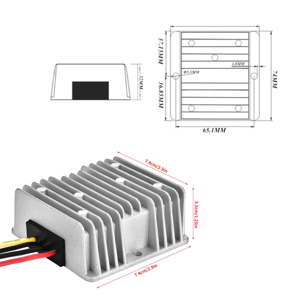24V to 19V 5A DC Buck Module Voltage Reducer Converter - Waterproof Buck Transformer Power Regulator