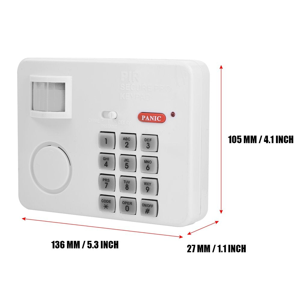 PIR Motion Sensor Alarm, Home Security Keypad Password Remote Infrared Detectors Siren for Home