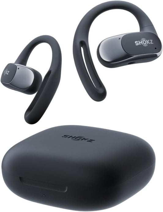 SHOKZ OpenFit Air-Open-Ear Headphones, True Wireless Earbuds, Water Resistant, Secure Earhooks for Daily Use, Black (Renewed)