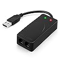 AGPtek External USB 2.0 3 in 1 Data Voice Dial Up Modem 56K V.92 V.90 CX93010 WIN7 Receive Send Fax on Computer with RJ11 Cable