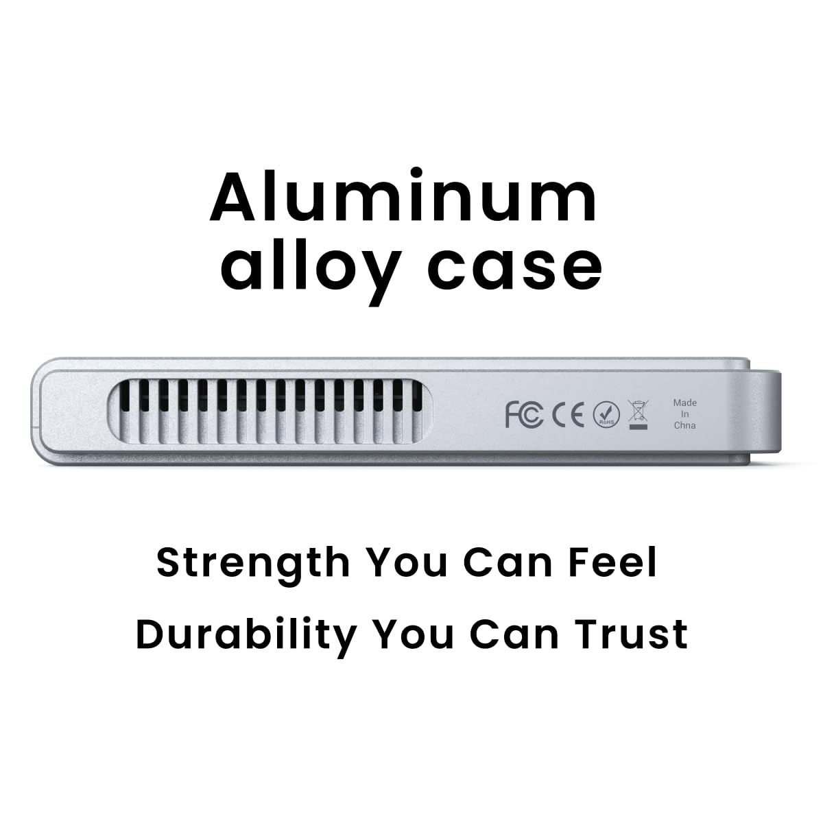 CARABUX USB4 NVMe Enclosure 40Gbps with Active Cooling Fan, Solid Aluminum External M.2 SSD Case for Mac, iPad Pro, iPhone ProRes Recording and Video