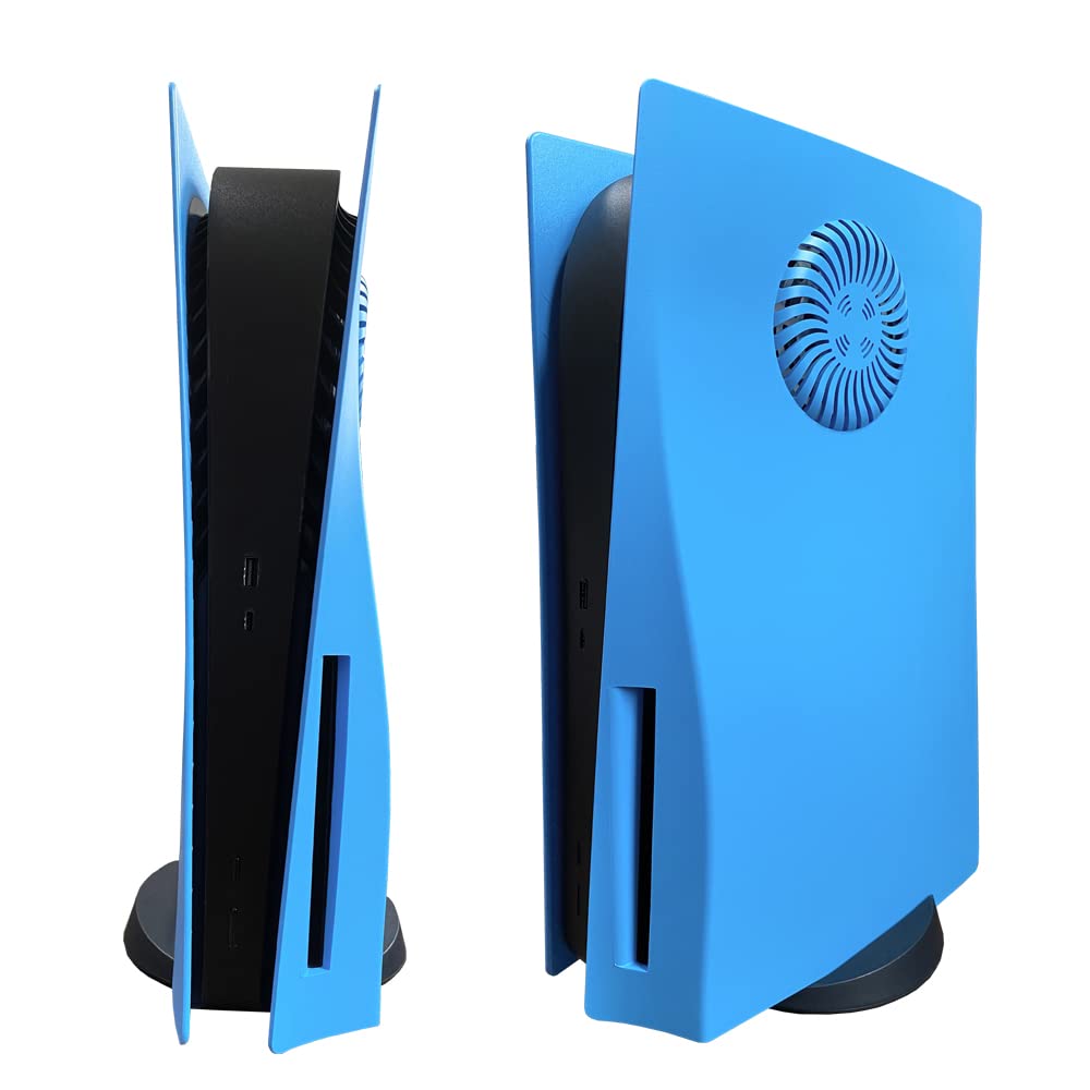 Wedorat Plate for ps5 Faceplate Starlight Blue Case Cover Replacement Plate for PS5 Disc Edition Hard Shell Faceplate Skin Plates Case Cover ABS Side