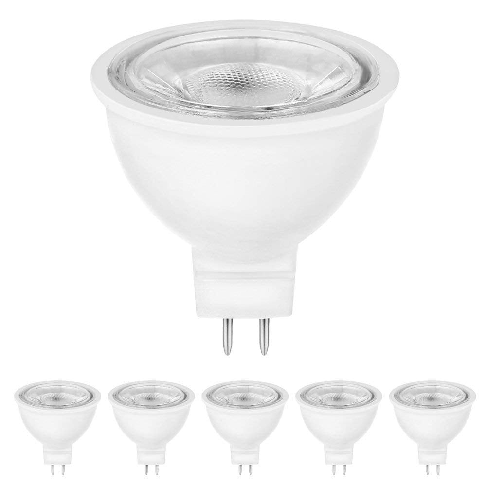 MR16 LED Light Bulbs G5.3 Base 5W Light Bulbs 6000K Spotlight, Non-Dimmable,110V, 5W LED Replacement for 50W Halogen Bulbs for Track Recessed Down