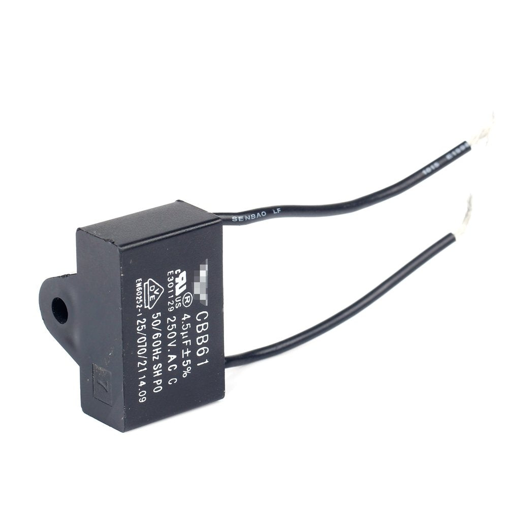 GAOHOU 3 PCS 2 Wire Ceiling Fan Capacitor CBB61 4.5uf 250V AC 50/60 Hz Power Relay