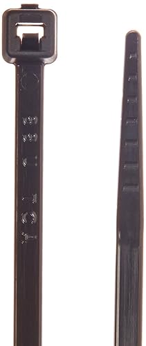 Hellermann Tyton T18L0M4 Standard Cable Tie, 8" Long, 18lb Tensile Strength, PA66, Black (Pack of 1000)