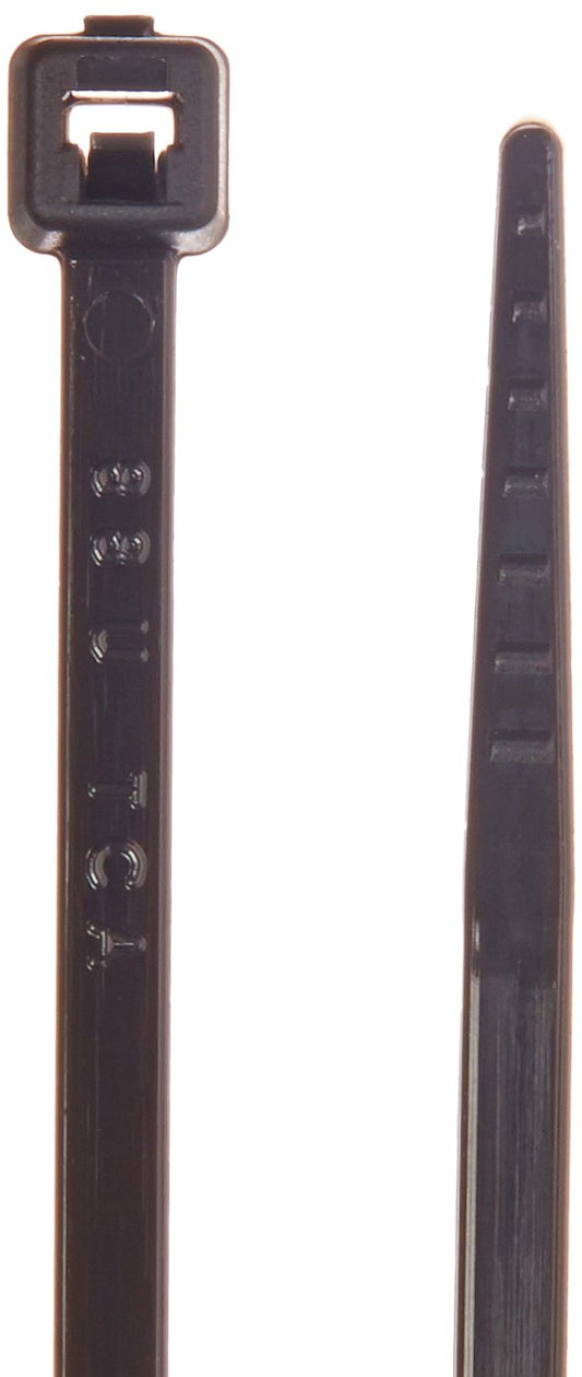 Hellermann Tyton T18L0M4 Standard Cable Tie, 8" Long, 18lb Tensile Strength, PA66, Black (Pack of 1000)