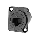 icepc RJ45 Cat6 Socket D-Type Module Shielded Industrial Panel Mount Bulkhead Female/Female Feed Thru Coupler Signal IP67 Waterproof Connector Network
