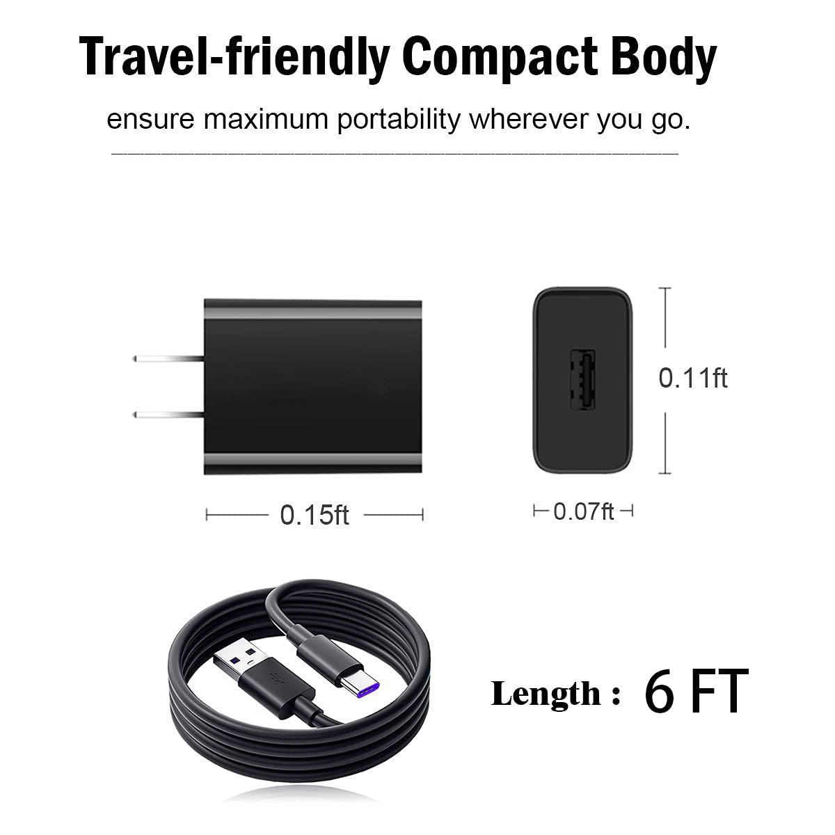 KUEVKA 6Ft USB-C Wall Charger Cable Compatible for Lively Jitterbug Smart 4, Jitterbug Lively Smart 3rd Generation, Jitterbug Flip 2nd Generation USB