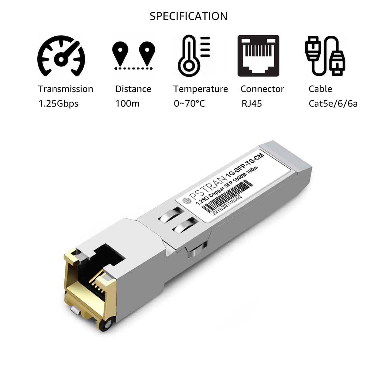 OPSTRAN 1000BASE-T SFP RJ45 Copper Transceiver Module Compatible with Cisco Meraki MA-SFP-1GB-TX 100m Cat5e/6