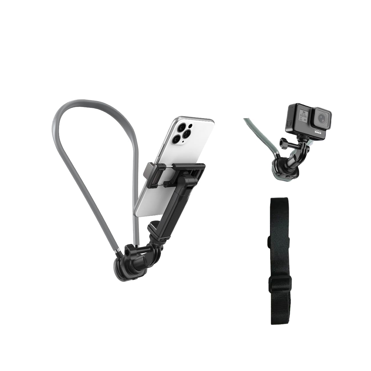 Neck Hanging Phone Holder,Hands Free POV/Vlog Chest Camera Phone Holder for Video Recording,Compatible with iPhone, Andriod, Gopro, Action Camera,with