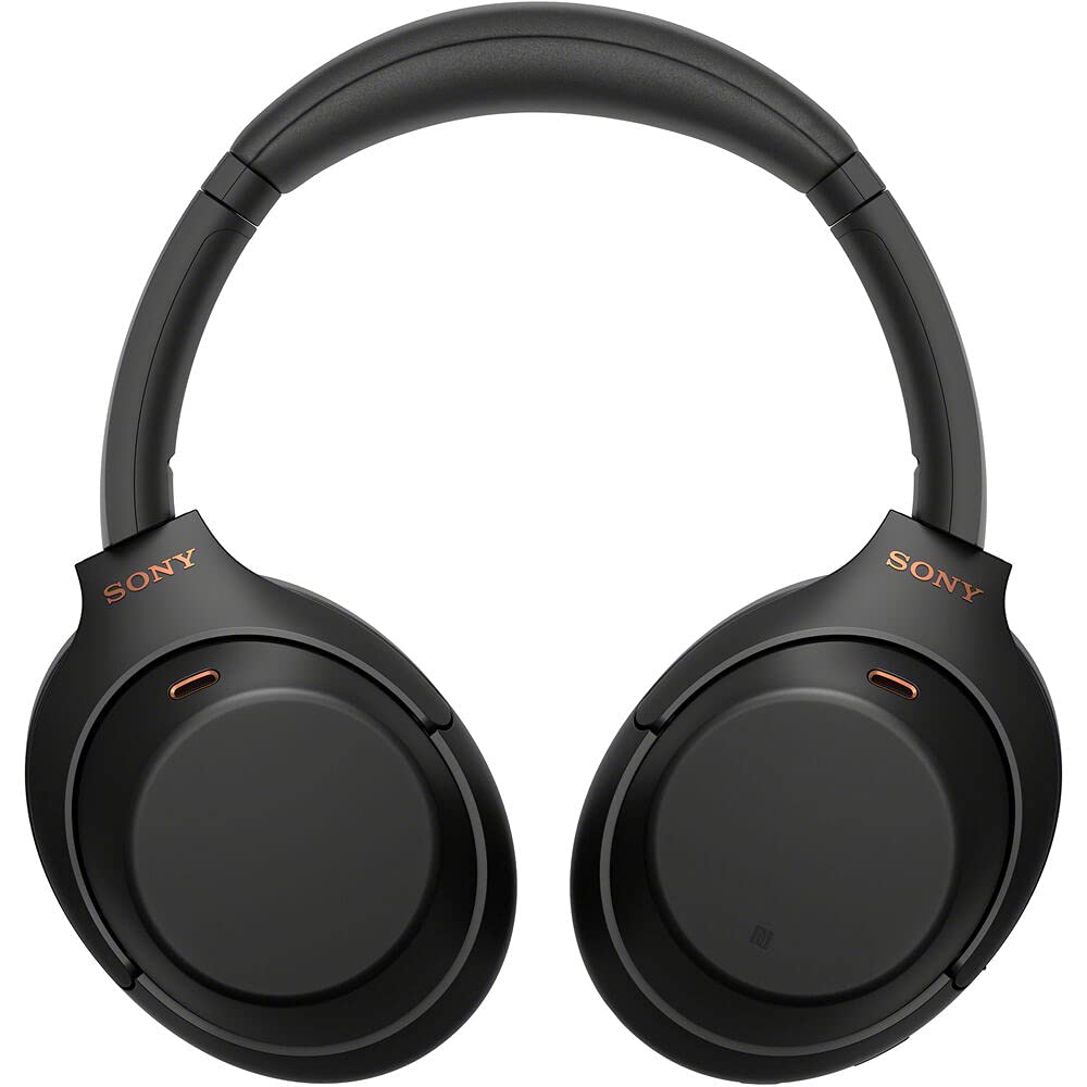 Sony WH-1000XM4 Wireless Noise-Canceling Over-Ear Headphones (Black) with Mic for Phone-Call and Voice Control (WH1000XM4/B) + Headphone Stand + USB…