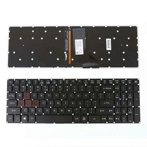 New US Black English Backlit Laptop Keyboard (Without palmrest) Replacement for Acer Predator Helios 300 PH317-52 PH317-52-77A4 PH317-52-74KR Light