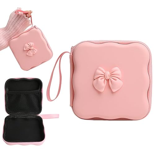 QLD COVER Charger Cover Storage Bag, Cute 3D Bow Tie Waves Design Charger Protector Travel Storage Case, Earphone Wire Saver Cable Cord Organizer