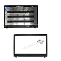 Laptop Replacement LCD Back Cover and Front Bezel Cover Case and Screen Hinges Fit Acer Aspire E5-575 E5-575G E5-575T E5-575TG TMP259 TX50 N16Q2