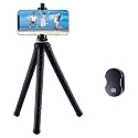Fugetek Flexible Phone Camera Tripod Stand Holder, with Bluetooth Remote, Compact, Adjustable Legs, Durable Design, Waterproof, GoPro, iPhone XR/XS