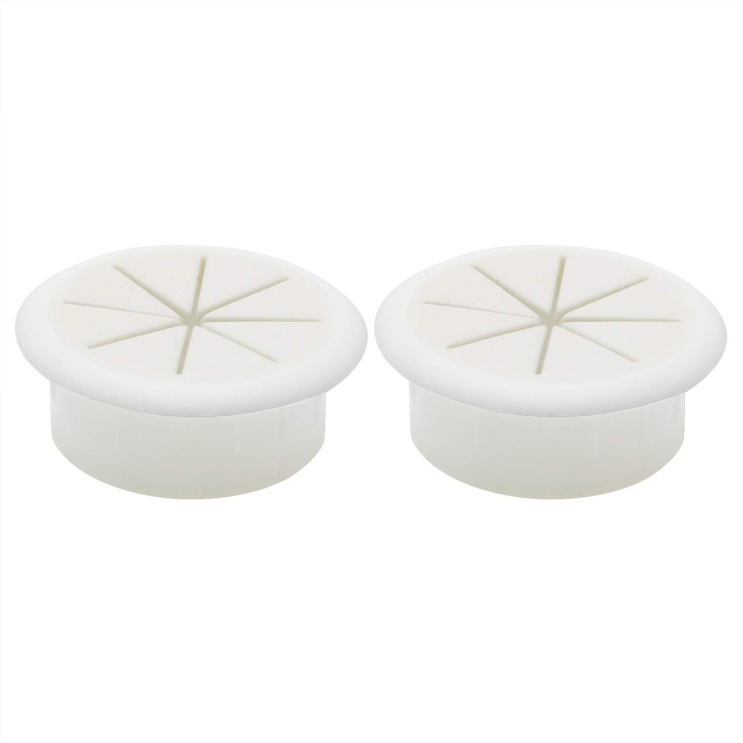 pugdodo 2PCS 2Inch (50mm) Desk Cord Grommets Wire Cable Hole Cover for Office PC Desk Cable Cord Cover White (White-2pcs) (White)