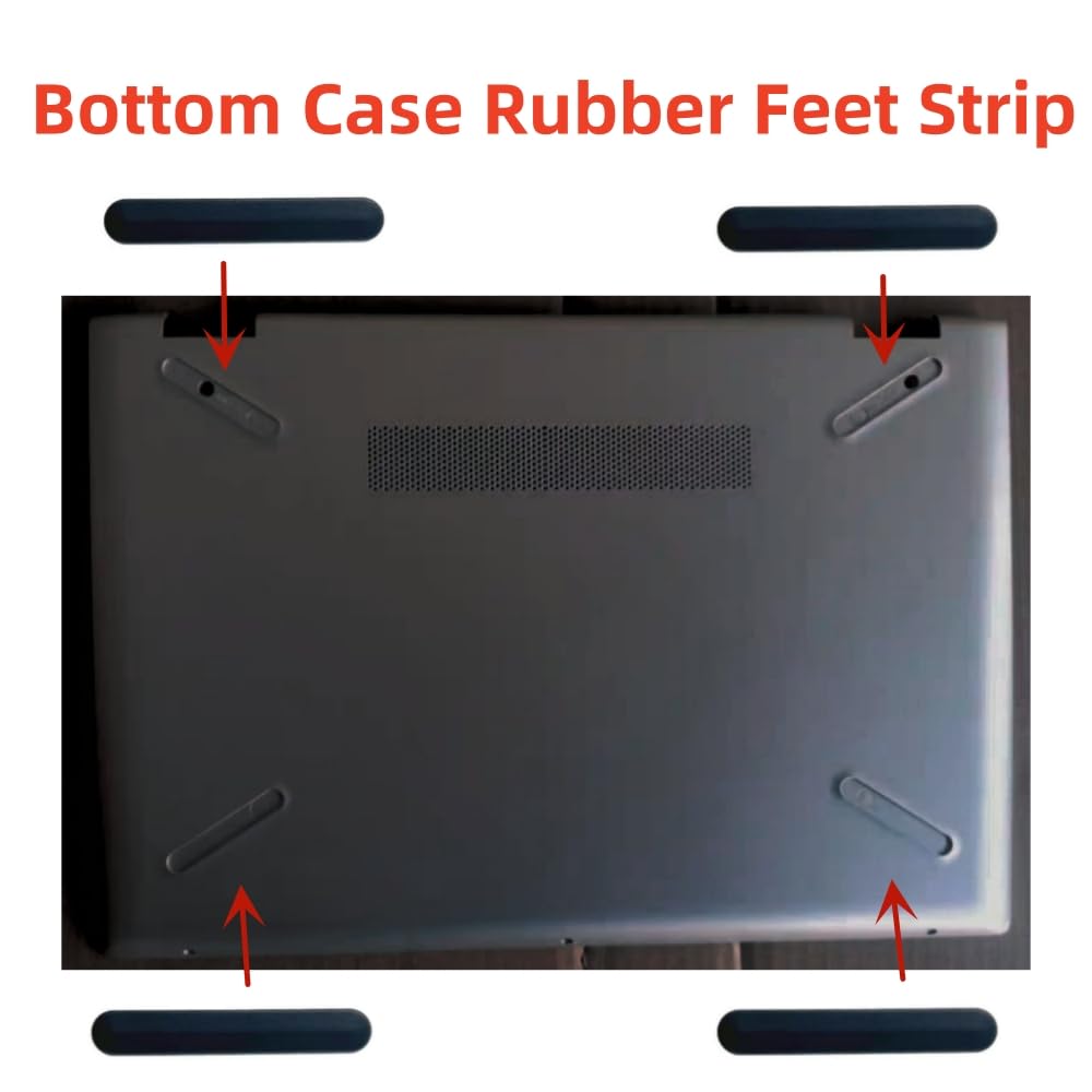 4PCS Bottom Case Rubber Feet Strip Replacement for HP Pavilion 14 X360 14-CD TPN-W131 Laptop Bottom Rear Cover Rubber Foot Mat Black