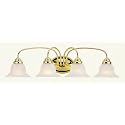 Livex Lighting 1534-02 Edgemont 4 Light Vanity Polished Brass with White Alabaster Glass
