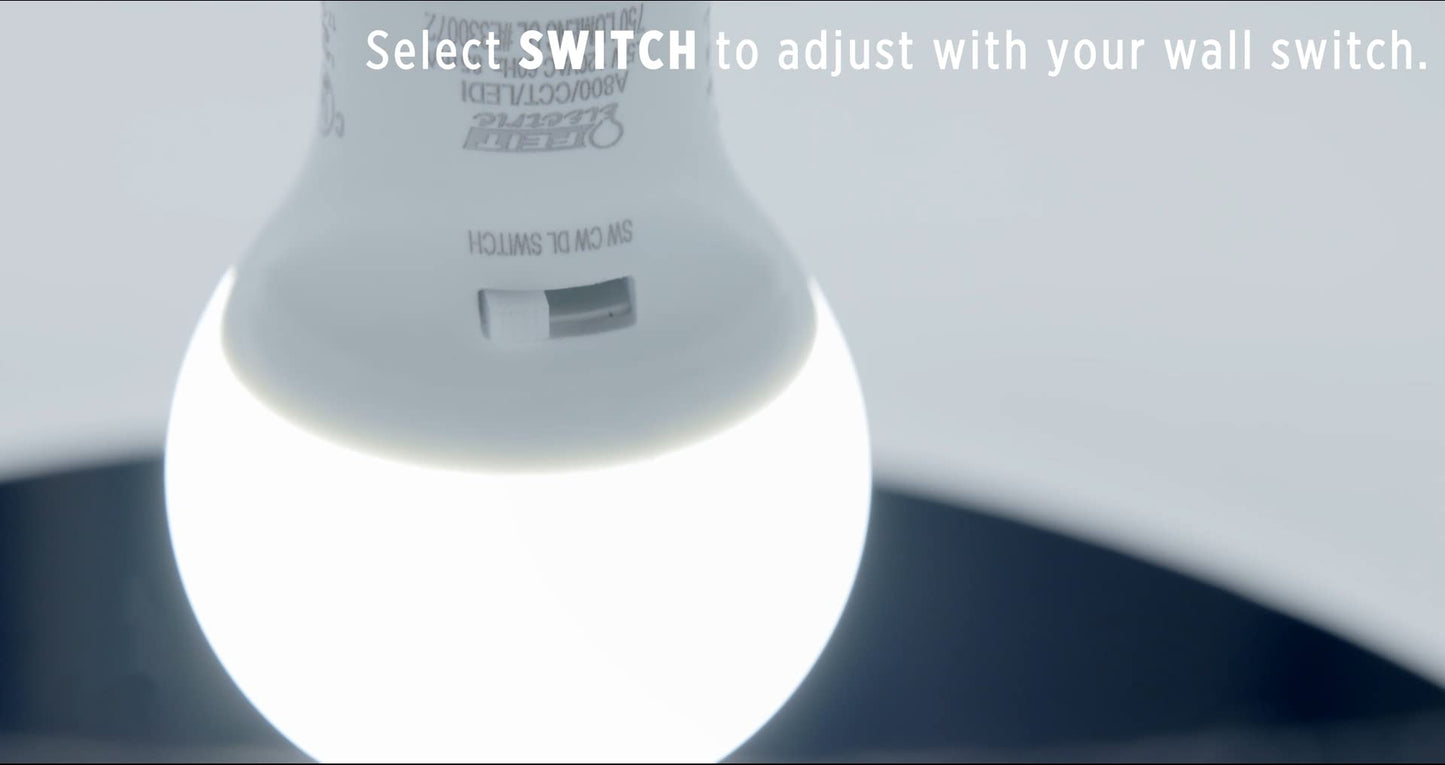 Feit Electric LED Three-Color Choice Intellibulb - A19 with an E26 Medium Base Light Bulb - 60W Equivalent - 15 Year Life - 750 Lumen - 2700K Soft