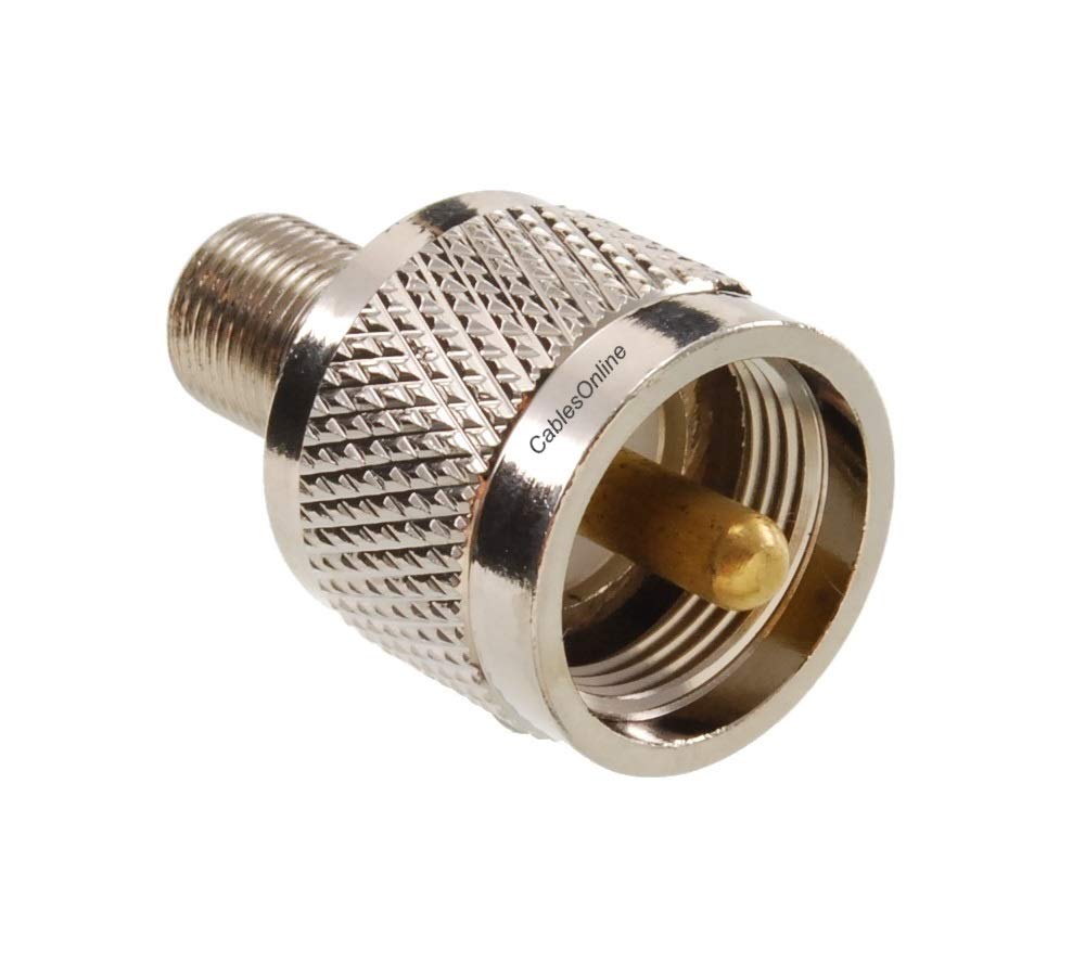 CablesOnline, 5-Pack F-Type Female Connector to UHF PL259 Male 50-ohm Coaxial Adapters, RF-U112-5