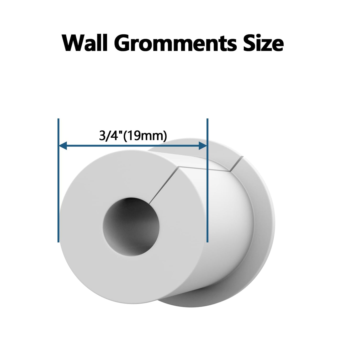 2PCS White 3/4inch starlink Wall Cable Pass Through Bushing Grommets Accessories (2PCS White Starlink Grommets)
