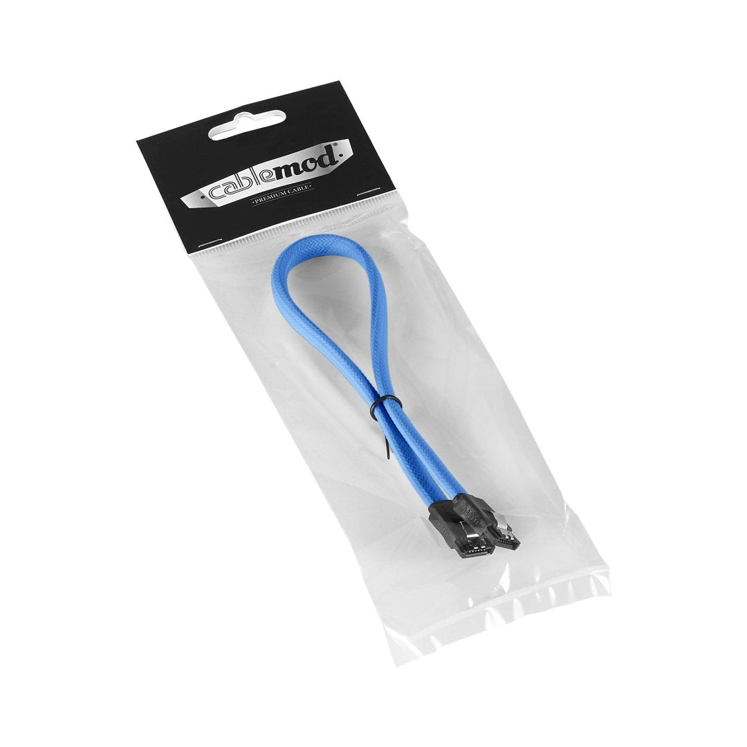 CableMod ModMesh Sleeved SATA 3 Cable (Light Blue, 60cm)